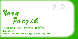 nora poczik business card